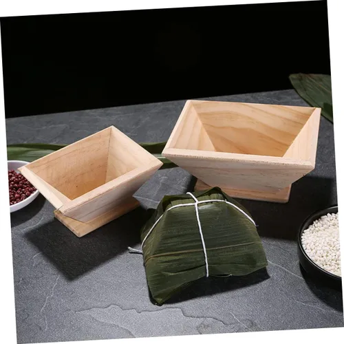 Vista 8 de EXCEART Molde de madera Zongzi Moldes de alimentos Herramientas de chocolate Herramientas de madera Bola de masa de arroz Cocina Comida Musubi Maker