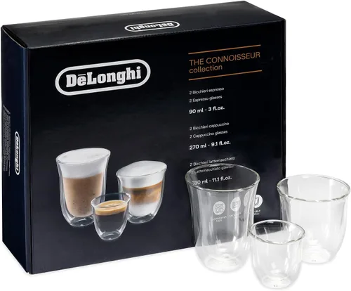 Vista 10 de De'Longhi America 5513296661 Creamy Collection - Vasos térmicos de doble pared (6 unidades), transparente
