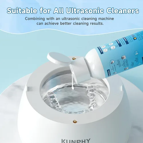 Vista 7 de Solución de limpiador ultrasónico para limpiador ultrasónico de dentaduras: limpieza profesional de retenedores, alineadores invisibles, protectores
