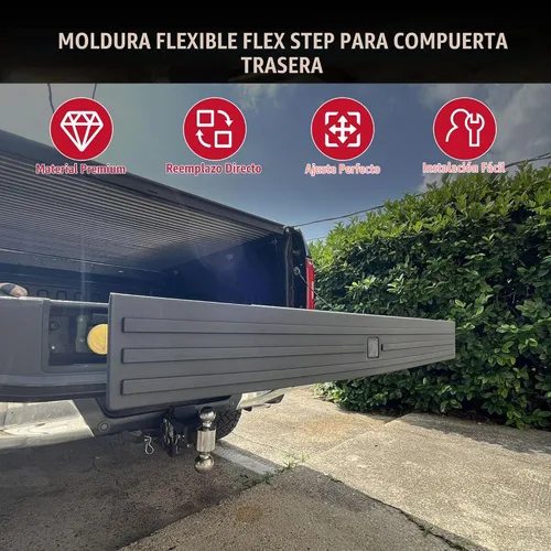 Vista 5 de HECASA Almohadilla Flexible Central para Escalón de Compuerta Trasera con Moldura de Acabado y Botón de Liberación Compatible con 2015 2016 2017