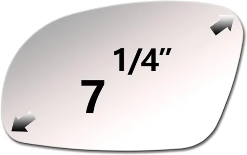 Vista 3 de ReYee Cristal de espejo para 2001 2002 2003 2004 2005 2006 2007 2008 2009 2010 Volkswagen VW Beetle, lado izquierdo del conductor, plano