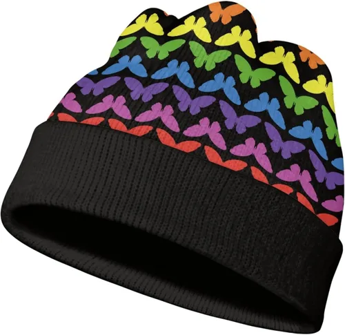 Vista 20 de AmzPrint Gorro térmico de invierno con estampado de lunares blancos y fresas rosadas, talla única