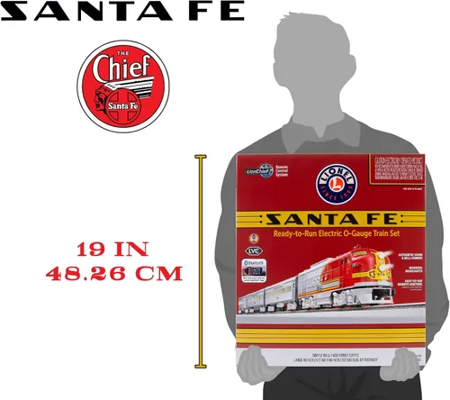 Vista 9 de Lionel Santa Fe Super Chief Electric O Gauge 5.0 - Juego de tren Bluetooth con mando a distancia