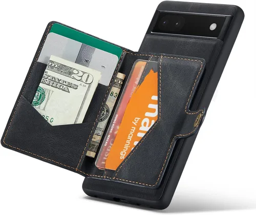 Vista 43 de Funda para Google Pixel 6 Pro, cartera magnética desmontable con ranura para efectivo, soporte de carga inalámbrica, función atril compatible