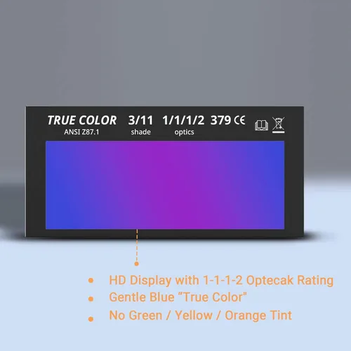 Vista 6 de Lente de soldadura HD de oscurecimiento automático, lente de filtro de soldadura de color verdadero de 2 x 4.25 pulgadas, con 2 piezas de repuesto