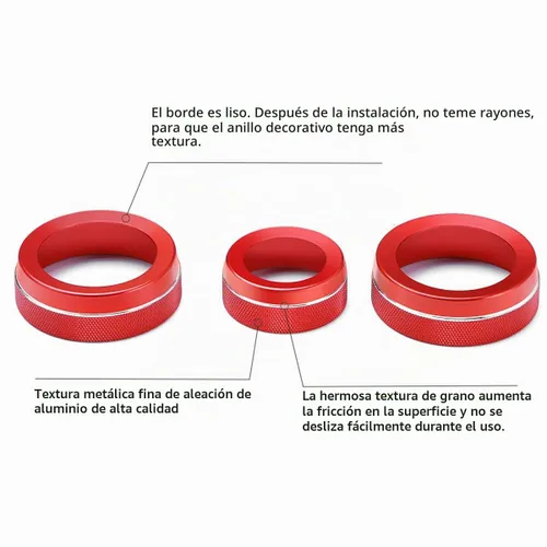 Vista 6 de Cubiertas de perillas de control de volumen y aire acondicionado Auovo compatibles con Dodge Durango 2021 2022 2023 2024 2025, decoraciones
