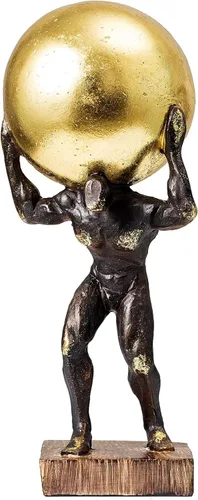 Vista 9 de Lukitas Atlas Sosteniendo el Mundo Estatua y Escultura, Figurina de Luchador Decoración, Escultura Levantando una Bola, Ornamento Creativo