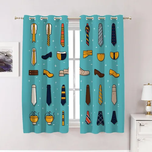 Vista 162 de Cortinas opacas de poliéster multicapa para cafetería, con diseño de diamantes, 2 unidades, 26 x 24 pulgadas