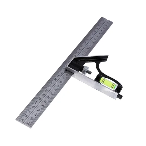Vista 5 de Kit de combinación de reglas, herramienta de medición combinada de corte y perforación Cuerpo de metal para carpintería, carpintería, maquinistas