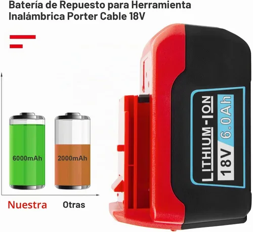 Vista 2 de Futurebatt - Paquete de 1 batería PC18B de alto rendimiento de 6000 mAh 18 V para cable Porter de 18 voltios, PC18B PC18BL PCC489N PC18BLEX solo se