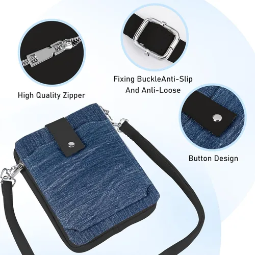 Vista 6 de LGURT Bolso de mezclilla para mujer Bolso de hombro de mezclilla