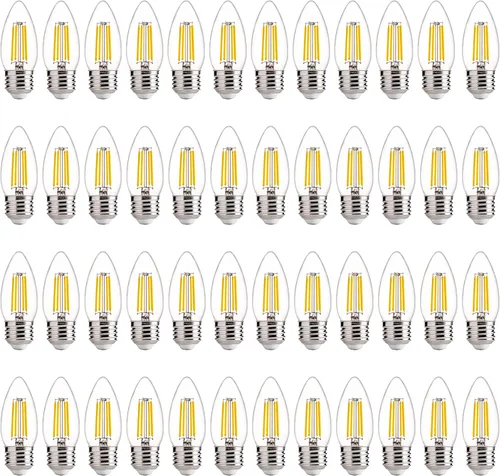 Vista 25 de FLSNT Bombillas LED de Araña Equivalentes a 40W, Bombillas LED Ámbar Regulables B11 E26 Base de Candelabro, 2200K Blanco Cálido, 330LM, Paquete de 6