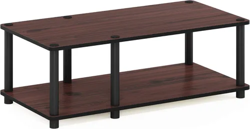 Vista 10 de Furinno Turn-N-Tube Soporte de TV, centro de entretenimiento de esquina de 3 niveles con estantes abiertos, consola de TV sin herramientas para TV