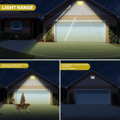 Vista 6 de Willpower 2 unids LED Floodlight 10W 1000lm LED luces de seguridad al aire libre con sensor de movimiento LED luz de trabajo IP66 impermeable PIR