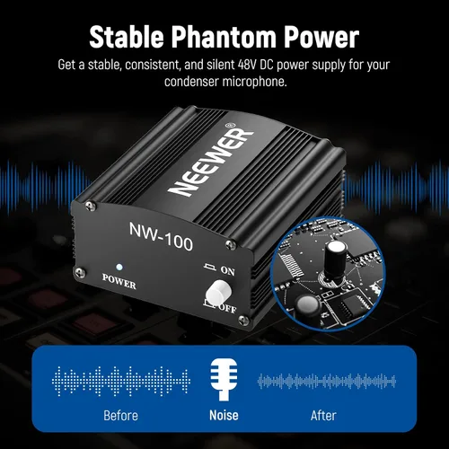 Vista 5 de Kit de alimentación Neewer 48 V Phantom Power de 1 canal