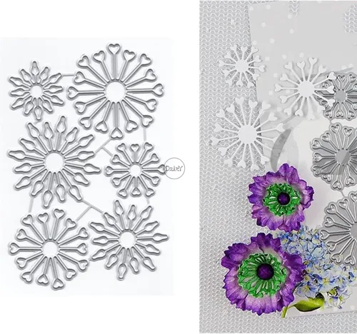 Vista 6 de DzIxY Troqueles de corte de metal de seis pétalos, flores, para hacer tarjetas, papel de gofrado, juegos de troqueles, álbum, plantillas