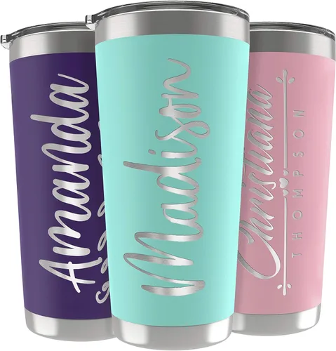Vista 31 de Regalos personalizados para hombres, 30 onzas, vasos personalizados con tapa, azul marino, tazas de café de viaje aisladas, juego de popote