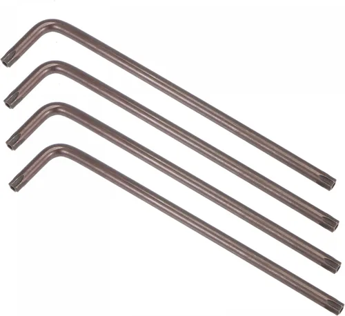Vista 13 de uxcell T6 Anti manipulación Torx Star Key Bit Llave, forma de L 2.68 pulgadas brazo largo, acero S2 4 piezas