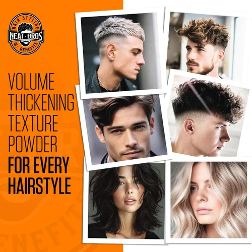 Vista 6 de Polvo de textura para peinar el cabello, fijación media y acabado mate, voluminizador con niacinamida y palma enana americana para hombres