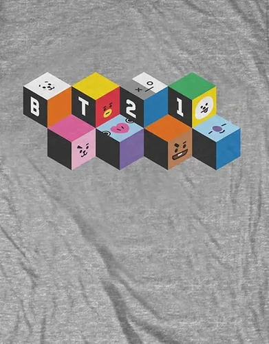 Vista 3 de Camiseta oficial Bt21 Bts Blocks K-Pop Koya Shooky Chimmy oficial unisex talla XL