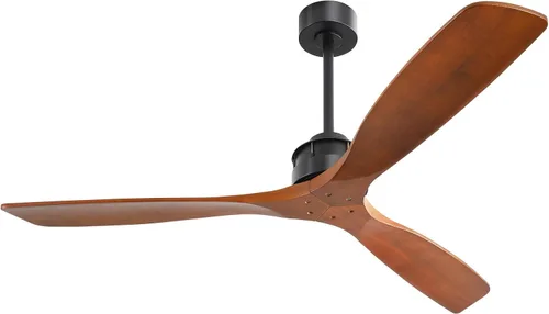 Vista 17 de Sofucor - Ventilador de techo de 52 pulgadas sin luces, moderno, de madera maciza, con control remoto, 5000 CFM de alto flujo de aire, motor CC