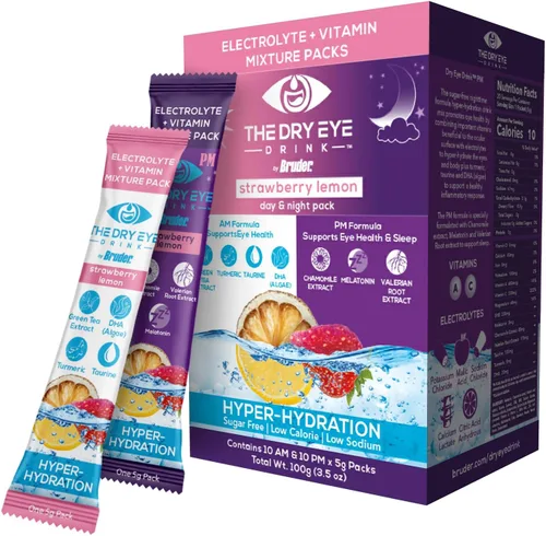 Vista 33 de l Hidratación definitiva para ojos secos l Paquetes de electrolitos en polvo sin azúcar l Mezclado con vitaminas, té verde, cúrcuma, taurina y DHA l
