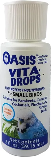 Vista 2 de OASIS #80257 Vita Drops para pájaros pequeños, multivitamínico líquido de 2 onzas