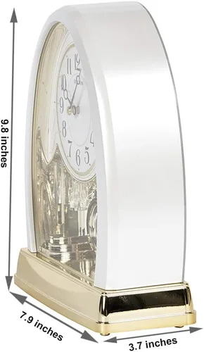Vista 3 de Reloj de repisa musical "Joyful Crystal Pearl" de Rhythm Clocks