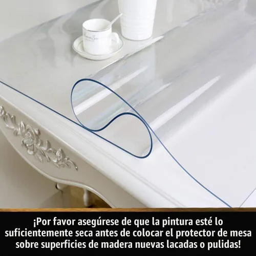 Vista 7 de Protector cuadrado de vinilo transparente para mesa de mesita de noche, protector de mesa de PVC, plástico, mantel de mesa, tapete de escritorio