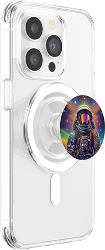 Vista 3 de Cosmic Dreamer Astronauta Space Psychedelic Trippy Print PopSockets MagSafe PopGrip para iPhone