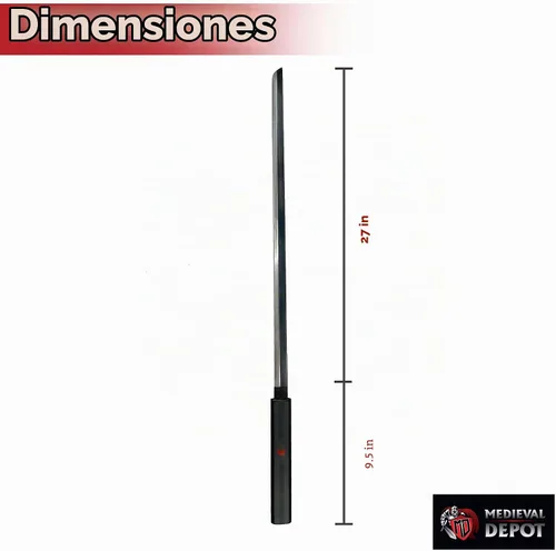 Vista 2 de MedievalDepot Sasuke Kusanagi Espada Negra – Total 40" – Hoja de acero completa con acabado mate, funda y mango de madera – Exhibición inspirada