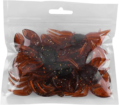 Vista 5 de OUKENS Señuelos de pesca, 10 piezas de plástico artificial 3D simulación cangrejo cebo suave para agua dulce y salada