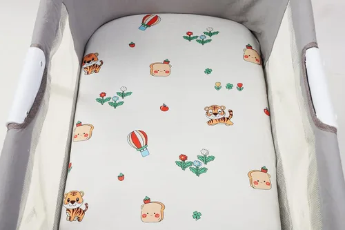 Vista 7 de Onacosht Juego de Sábanas de Moisés de 3 Piezas para Bebé Niño, Sábana Bajera Ajustable de Jersey Punto Suave Elástico Universal para Colchón