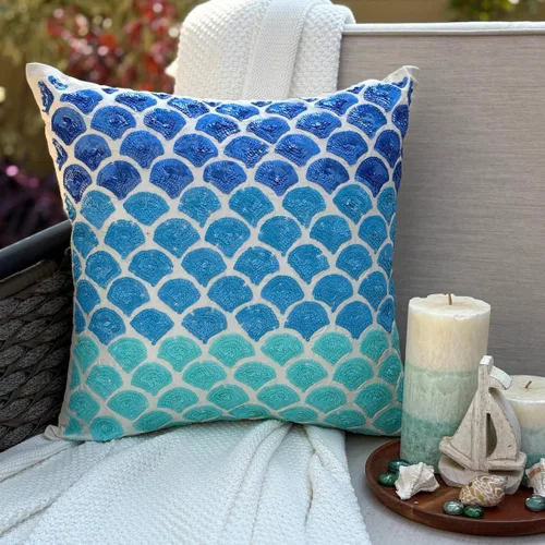 Vista 6 de The HomeCentric Funda de almohada personalizada, fundas de almohada decorativas, 14 x 14 pulgadas (13.8 x 13.8 in), color azul, fundas de almohada
