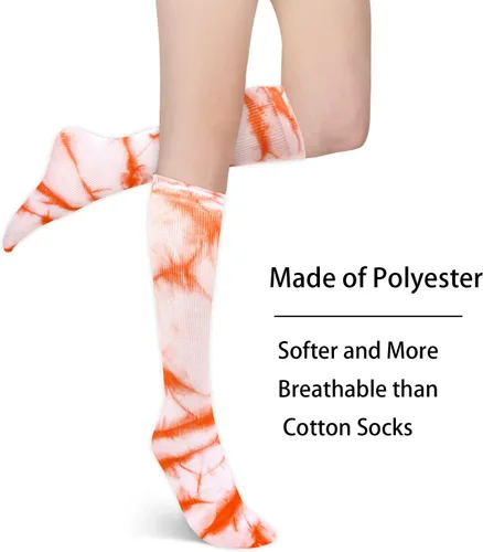 Vista 5 de Benefeet Sox Calcetines altos de poliéster para mujeres y niñas, calcetines largos de tubo unisex, suaves, acogedores, calcetines de pantorrilla