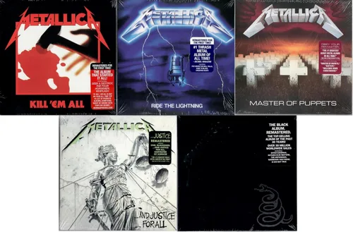 Vista 2 de Metallica Classics Remastered 5 Pack 1983-1991: Kill Em All + Ride The Lightning + Master Of Puppets + And Justice For All + Metallica The Black