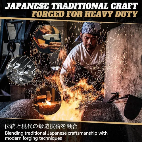 Vista 3 de Huusk - Juego de 3 cuchillos japoneses para cortar carne, juegos de cuchillos vikingos forjados a mano con cuchillo de carne, juegos de cuchillos