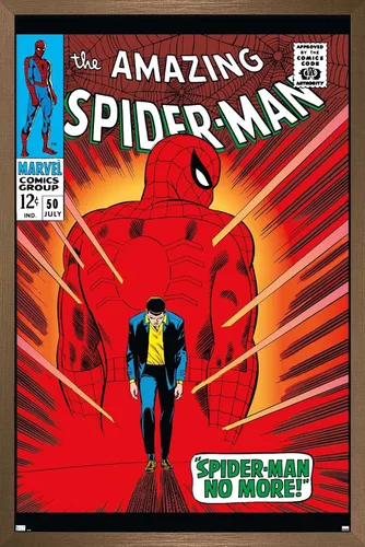 Vista 15 de Trends International Marvel Comics Amazing Spider-Man #50 - Póster de pared, 22.4 pulgadas de largo x 14.7 pulgadas, versión enmarcada en madera