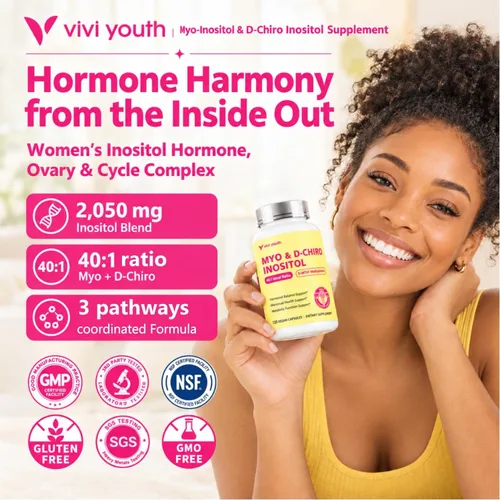 Vista 2 de Myo-inositol y D-Chiro Inositol 40:1 Equilibrio Hormonal, 120 Cápsulas