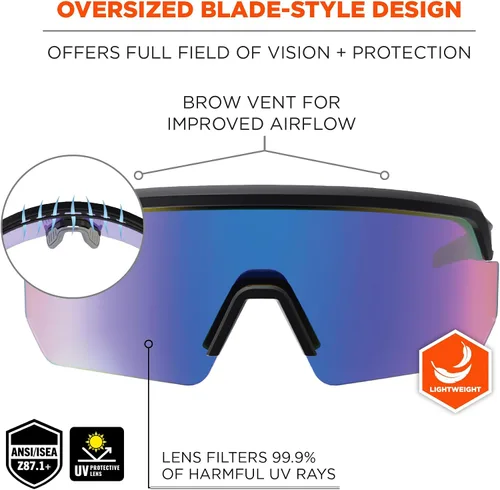 Vista 3 de Skullerz AEGIR Gafas de Seguridad, Gafas de Sol - Lentes Espejados