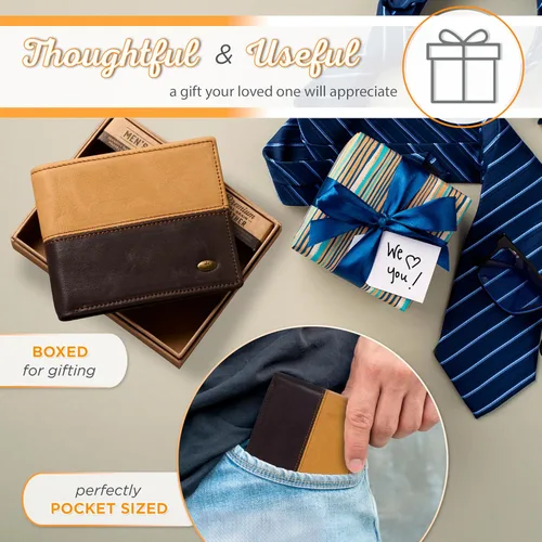 Vista 7 de Christian Art Gifts Cartera clásica de cuero de grano completo para hombre con emblema cruzado, bloqueo RFID para tarjetas, identificación, ranuras