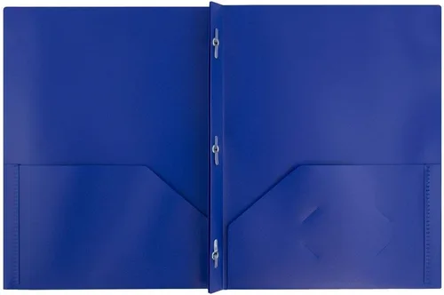 Vista 2 de JAM Paper Carpeta de presentación plástica POP de dos bolsillos Azul