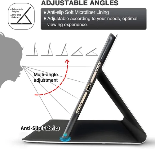 Vista 4 de Funda para tablet Amazon Kindle Fire HD 8/HD 8 Plus versión 2022/2020 (12ª/10ª generación), fundas antideslizantes multiángulo con función