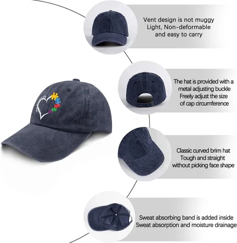 Vista 6 de Gorra Accept Understand Love Autism Awareness Dad - Gorras de béisbol vintage para mujer