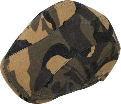 Vista 5 de VOBOOM Hombres Algodón Newsboy Boina Sombrero Duckbill Hebilla Cabbie Cap