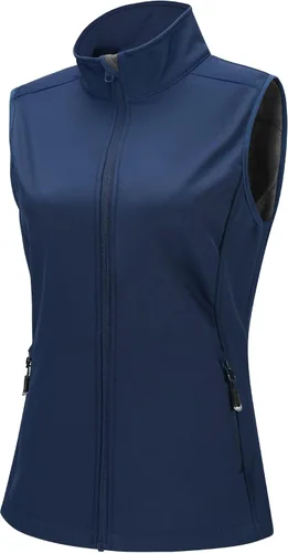 Vista 14 de 33,000ft Chaleco de correr para mujer, con forro polar, con cremallera, resistente al viento, ligero, chalecos softshell de ropa exterior para golf