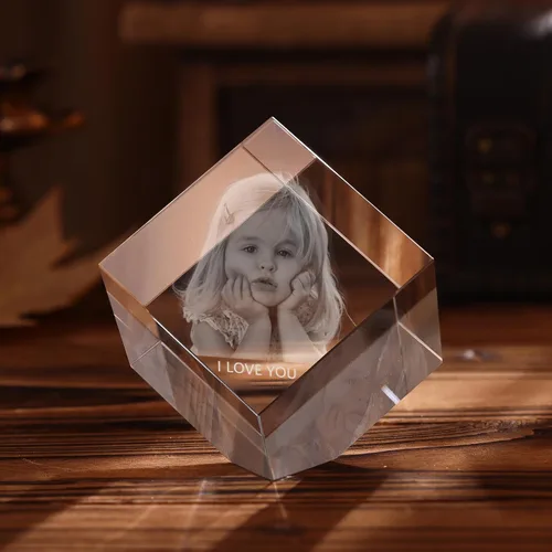 Vista 8 de Foto de cristal 3D, regalo personalizado para mujeres, hombres, mamá, papá, pareja, imagen personalizada en marcos de fotos de cristal, regalo