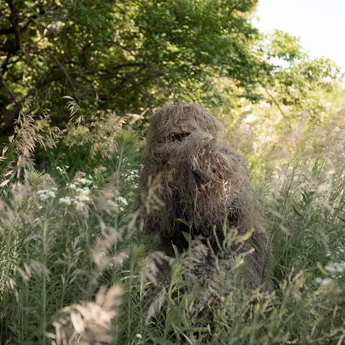 Vista 2 de VIVO Trajes Ghillie, tamaños para adultos y jóvenes, estilos de camuflaje de hierba seca, hojas y bosques