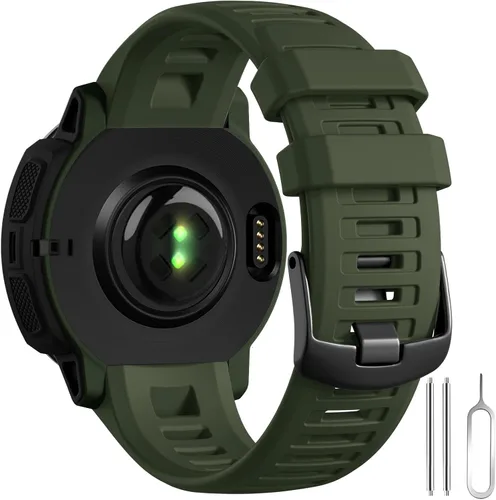 Vista 14 de GEAK Compatible con correas de reloj Garmin Instinct, correa de silicona suave de 22 mm para muñeca deportiva, reemplazo compatible con correa