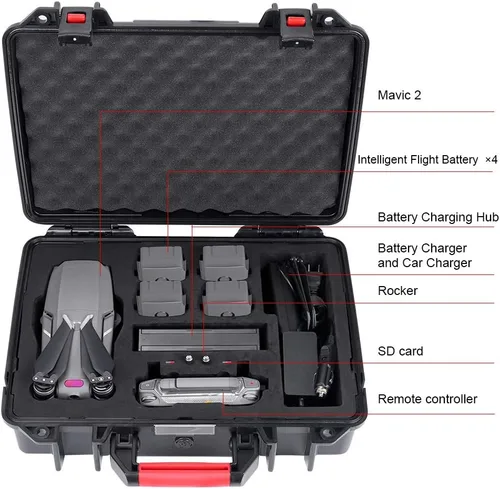 Vista 2 de Smatree Funda de transporte impermeable de 17.6L compatible con DJI Mavic 2 Pro/DJI Mavic 2 Zoom Fly More Combo con control remoto